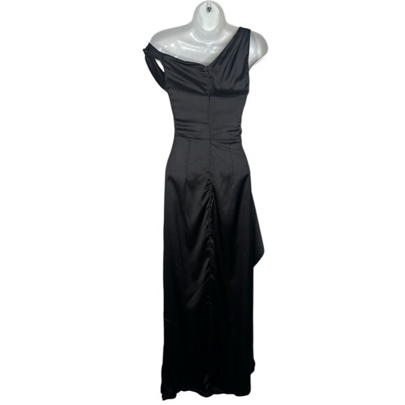 Babyboo Juliene Maxi Dress Satin Corset One Shoulder Evening Cocktail Black XS - Picture 13 of 15